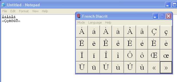 Notepad with French Diacrit