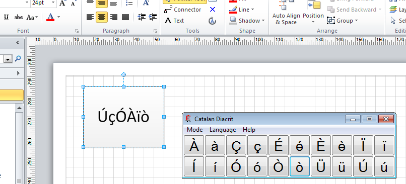 Microsoft Visio with Catalan Diacrit